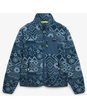 Superdry Outdoor Printed Zip Fleece - Blue