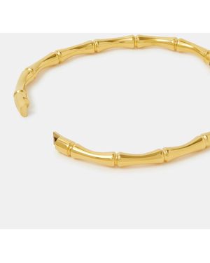 Accessorize Tone Stainless Steel Bamboo Bangle - Metallic