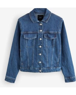 Next Dark Fuller Bust Fitted Denim Jacket - Blue