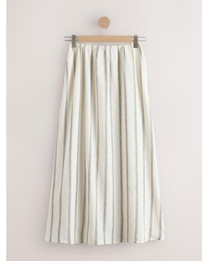 Next N. Premium Linen Cotton Blend Maxi Skirt - Natural
