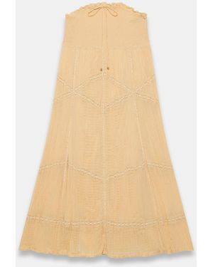 Mint Velvet Cotton Bandeau Midi Dress - Natural