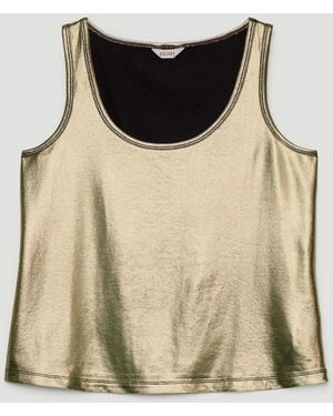 Hush Metallic Slub Vest - Natural