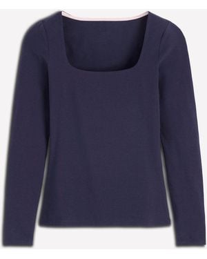Boden Double Layer Square Neck Top - Blue