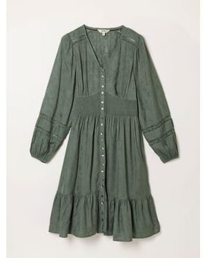 FatFace Fatface Eden Jacquard Mini Dress - Green
