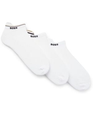 BOSS Logo Ankle Socks 3 Pack - White
