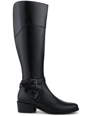 Jones Bootmaker Standard Calf Phoebe Leather Long Boots - Black