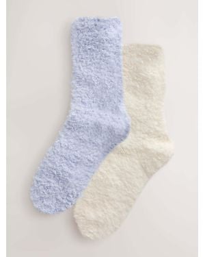 Next Light/ Teddy Fleece Cosy Socks 2 Pack - Blue