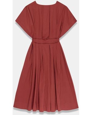Mint Velvet Cotton Midi Dress - Red