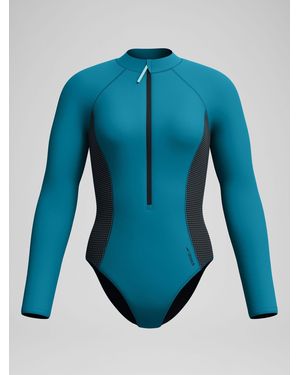 Speedo Scuba Flex Long Sleeve Zip Swimsuit - Blue