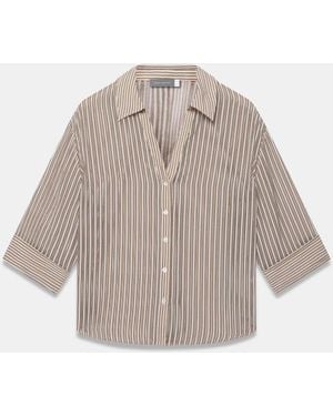 Mint Velvet Striped Sheer Shirt - White