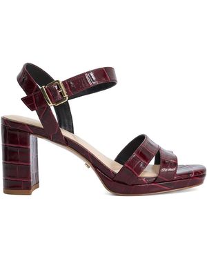 Dune Standard Fit Leather Manifesting Mini Platform Suede Sandals - Pink