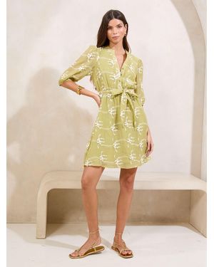 Lipsy 3D Textured Mini Belted Shift Dress - Natural