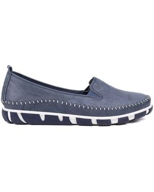 Pavers Slip-Ons Leather Pumps - Blue
