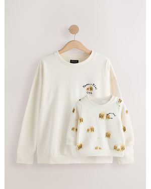 Next Hamish The Highland Cow Mama & Mini Matching Sweatshirts - Natural