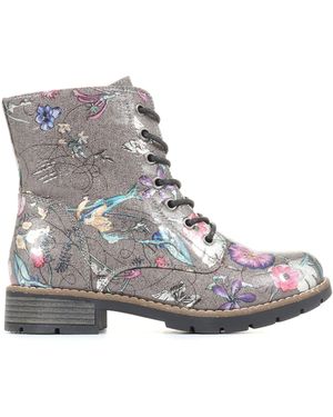 Pavers Ladies Lace-Up Ankle Boots - Gray