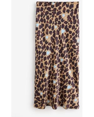 Never Fully Dressed Petite Heart Leopard Dorris Skirt - Brown
