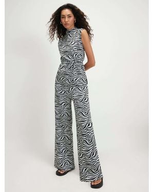 River Island Jacquard Zebra Wide Leg Pants - Black