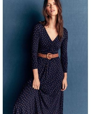 Boden Jasmine Ruched Jersey Dress - Blau