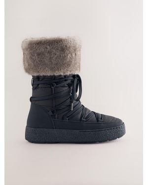 Next Forever Comfort Water Repellent Finish Faux Fur Lined Boots - Blue