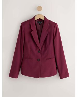 Next Burgundy Cinched Single Breasted Blazer - Purple