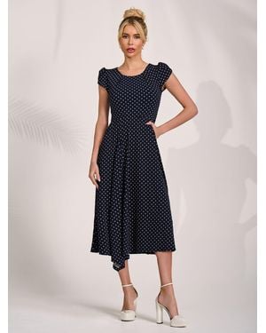 Jolie Moi Lap Over Short Sleeve Jersey Dress - Blue