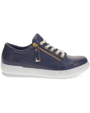 Jones Bootmaker Jones Bootmaker Padova Wide Fit Leather Sneakers - Blue