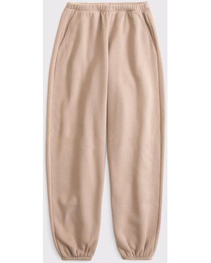 Abercrombie & Fitch Essentials High Rise Baggy Joggers - Natural