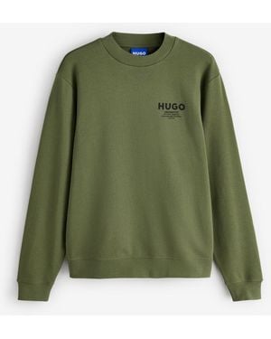 HUGO Nespon Regular Fit Logo Sweat Top - Green