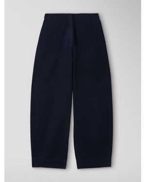 Whistles High Rise Clean Barrel Pants - Blue