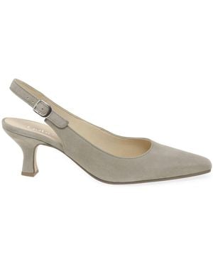 Gabor Lindy Suede Open Court Shoes - White