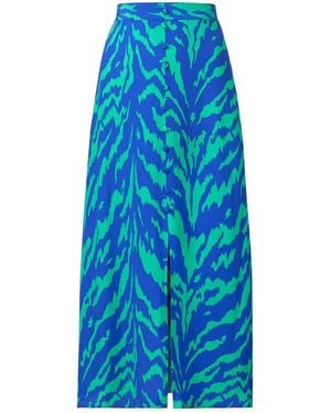Scamp & Dude Button Through Skirt Candy Zebra - Blue