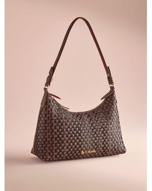 Ted Baker Pony Hair Leather Weave Shoulder Bag - Natural