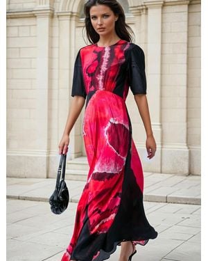Religion Sienna Maxi Occasion Tea Dress With Cute Sleeves - Pink