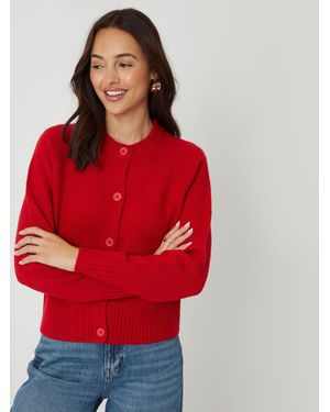 Threadbare Button Up Knitted Cardigan - Red