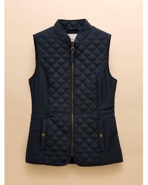 Joules Minx Showerproof Diamond Quilted Gilet - Blue