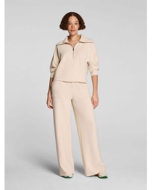 Spanx Airessentials French Rib Wide Leg Pants - Natural