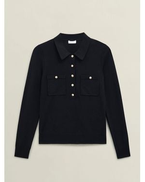 Hobbs Jessica Knitted Shirt - Blue