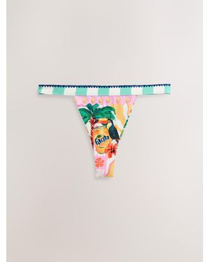Next Multicolor Fanta High Leg Tanga Bikini Bottoms - Blue