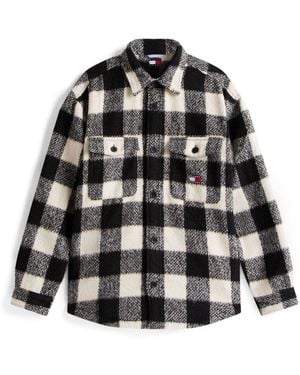 Tommy Hilfiger Flannel Check Oversized Fit Overshirt - Black