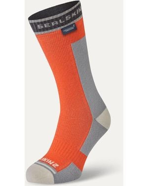 SealSkinz Holverstone Waterproof Mid Length Lightweight Running Socks - Red