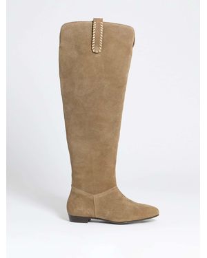 Simply Be Extra Wide Fit Over The Knee Western Boots - White