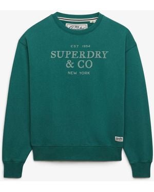Superdry Luxe Casual Loose Crew Neck Sweatshirt - Green