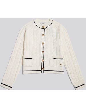 U.S. POLO ASSN. U. S. Polo Assn U. S. Polo Assn Button Tipped Cable Knit Cardigan - Natural