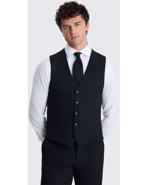 Moss Tailored Fit Stretch Suit Waistcoat - Blue