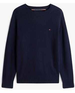 Tommy Hilfiger Pure Lambswool Crew Neck Sweater - Blue