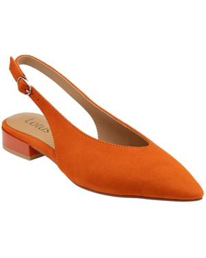Lotus Suede Slingback Shoes - Orange