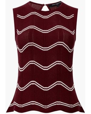 French Connection Trudy Crochet 100% Cotton Vest - Purple