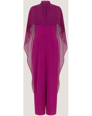 Monsoon Valerie Cape Wide Leg Jumpsuit - Pink