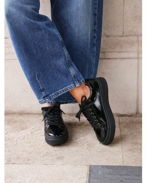 Linzi Reset Lace-Up Flatform Trainers - Blue