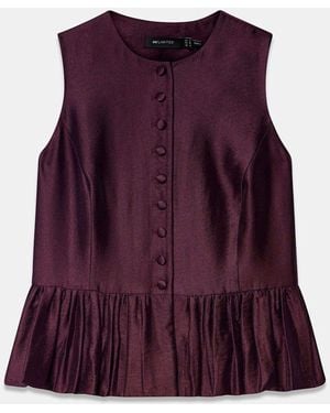 Mint Velvet Peplum Detail Top - Purple